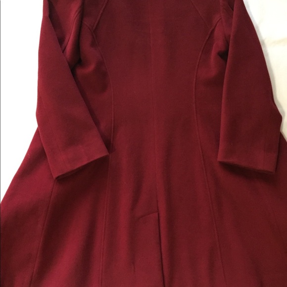 Red/Merlot Wool Coat - Picture 5 of 8